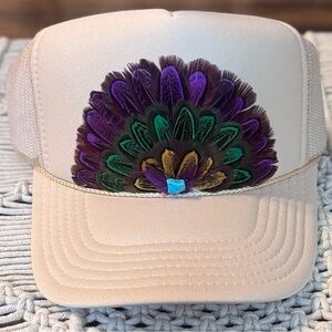 F6 Boho Feather Trucker Hat